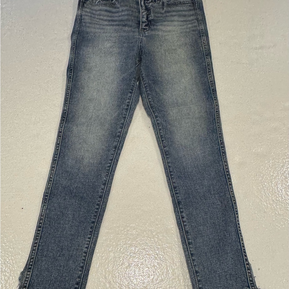 BKE Billie Women’s Jeans 27x27 Slim Fit High Rise Ankle Distressed Raw Hem